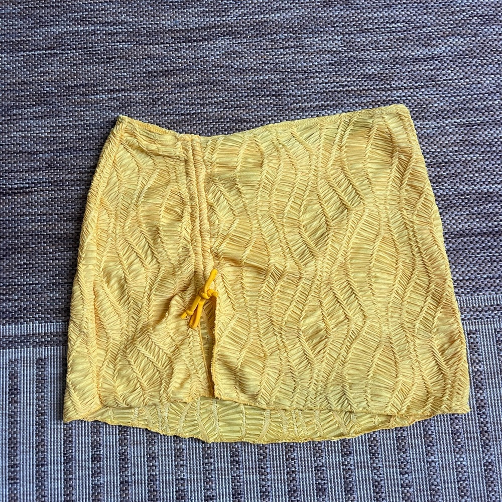 Yellow slit Women's Skirt